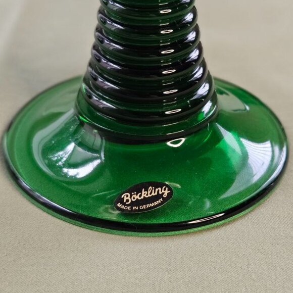 Set of 2 Vintage Bockling Made in Germany Roemer Plain Glasses with Green Foot - Picture 5 of 11